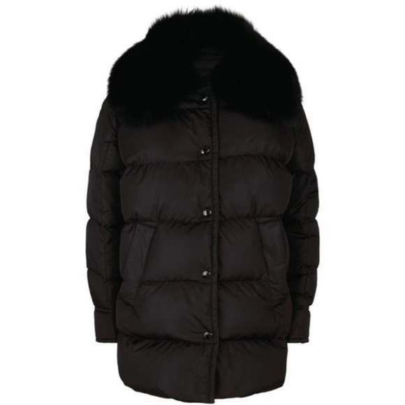 Moncler Jackets & Blazers - Moncler Puffer Coat with Fur Collar Black